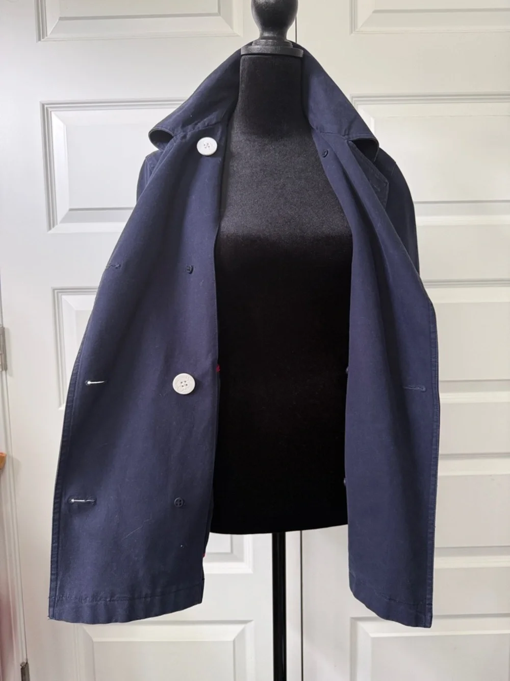 J. Crew Navy Double-Breasted Peacoat with White Buttons - Picture 4 of 7